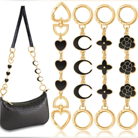 Accessories - 4 Piece Purse Chain Extender with Gold And Black Accents. New In Box